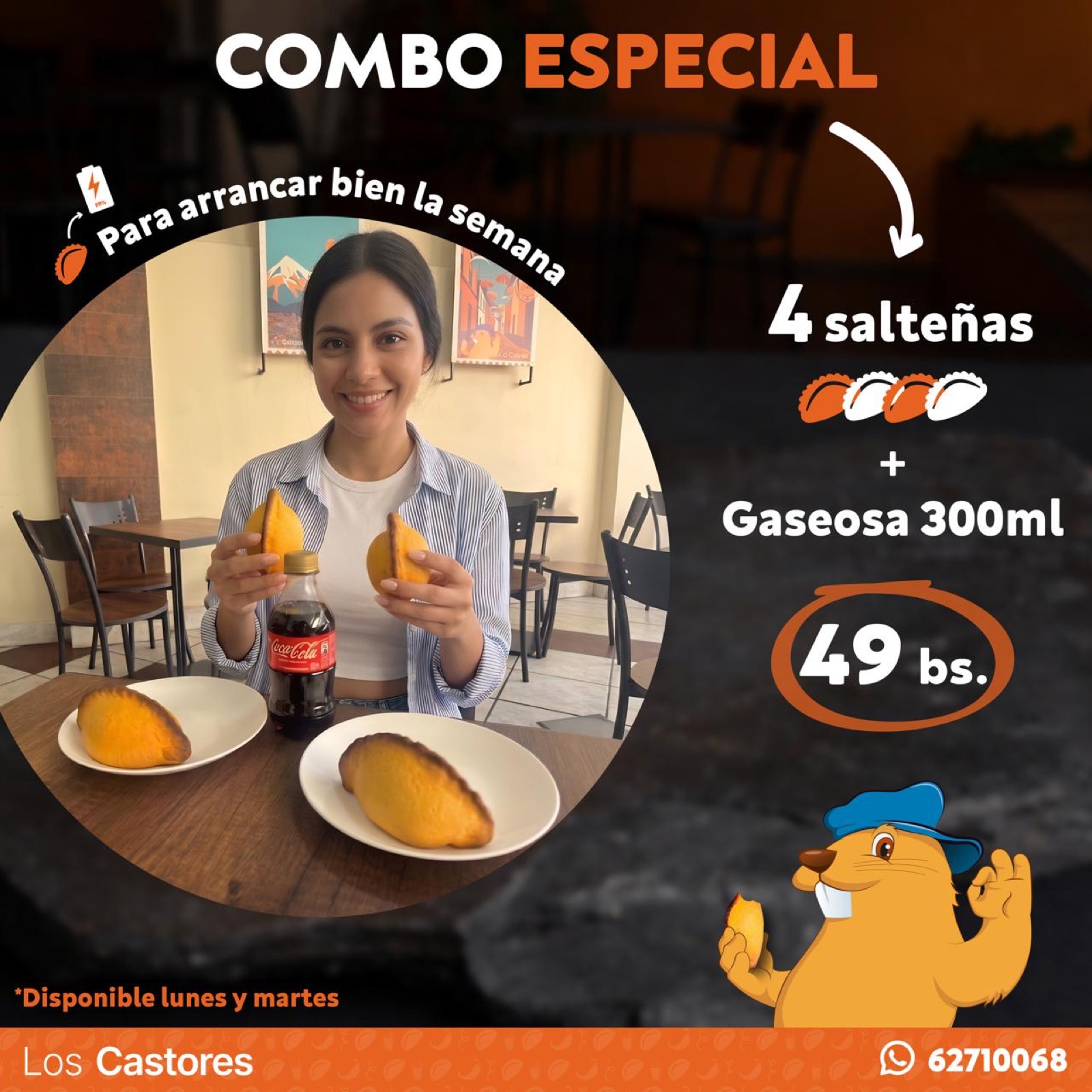 Combo especial: 4 salteñas más gaseosa de 300 ml